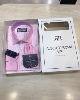 RR Alberto Roma VIP Shirt Pink Striped Shirt