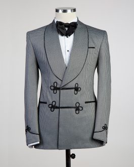 Double Breasted Houndstooth Suit