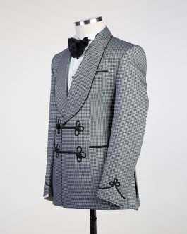 Double Breasted Houndstooth Suit