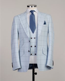 Light Blue Plaid Suit