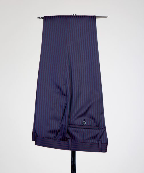 Blue Maroon Striped Trousers