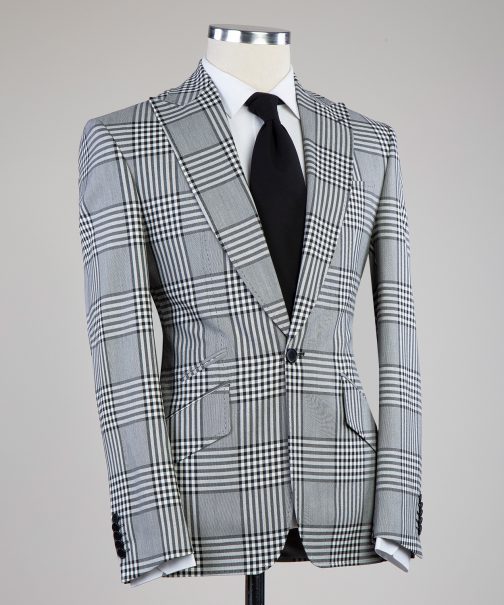Striped White Grey Basic Suit2