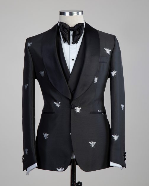 Tuxedo Nigth blue and Grey bee disign2