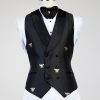 Tuxedo black vest with bee