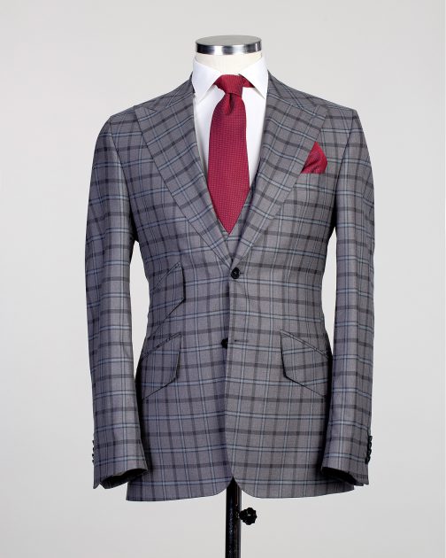 Violet Grey Plaid Suit1