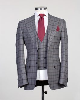 Violet Grey Plaid Suit